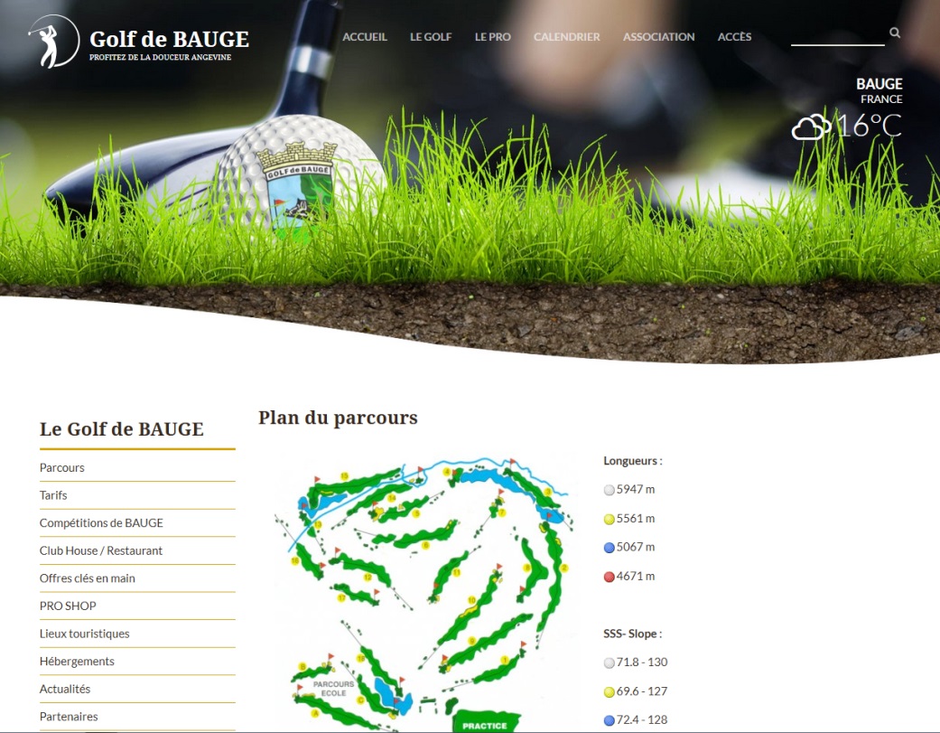 Site Golf de BAUGE PONTIGNE Référence Site Internet THELYS WEB